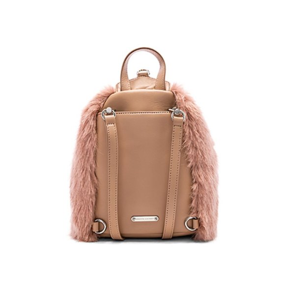 REBECCA MINKOFF JULIAN MINI PINK FAUX FUR BACKPACK - Picture 2 of 11